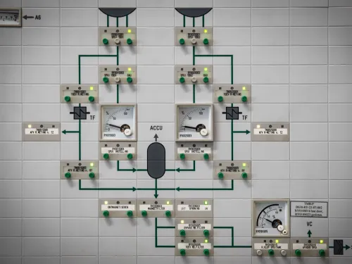 Een installatiepaneel van een kerncentrale
